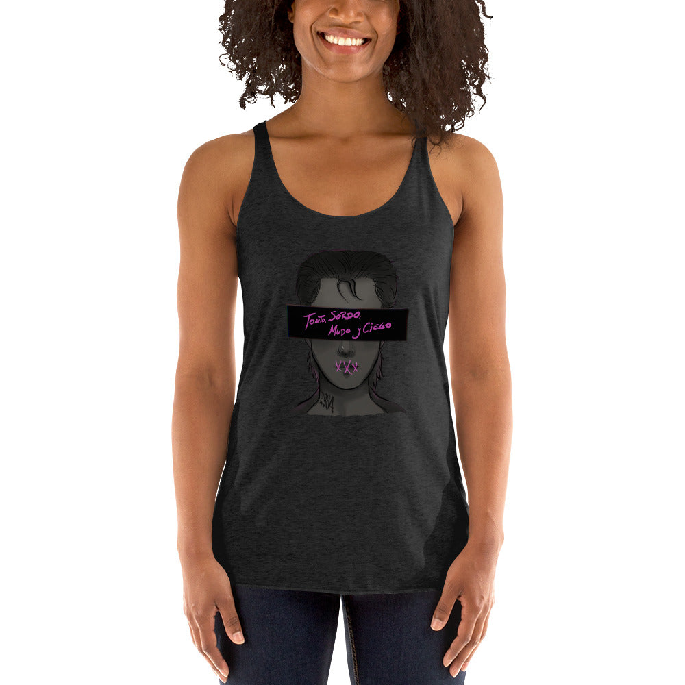Camiseta Tirantes Tonto, Sordo, Mudo y Ciego