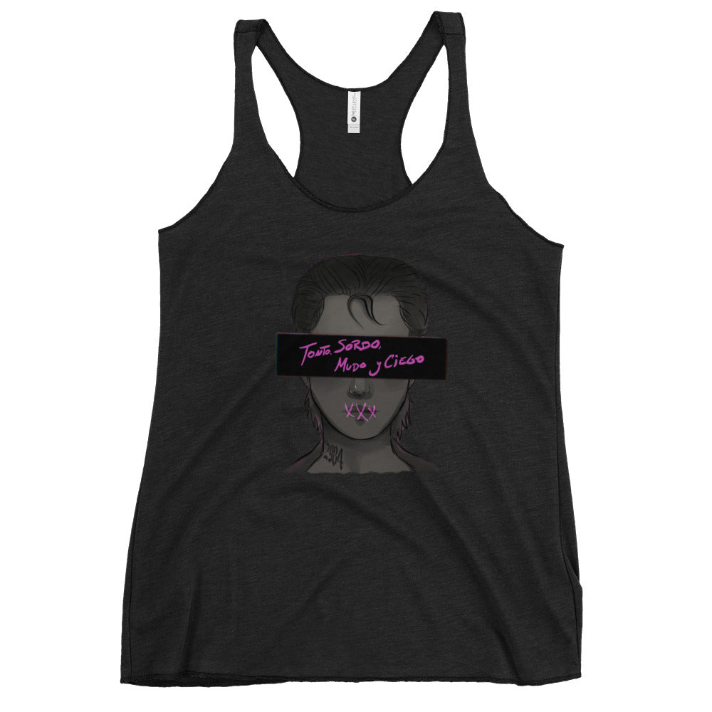 Camiseta Tirantes Tonto, Sordo, Mudo y Ciego